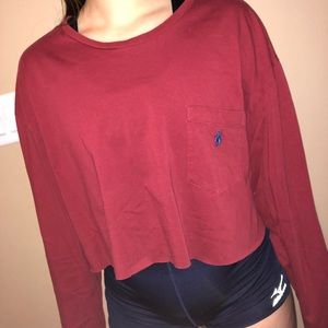 polo ralph lauren long sleeve crop tee